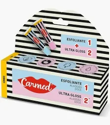 Hidratante Labial Carmed Esfoliante + Ultra Gloss Algodão Doce 10g