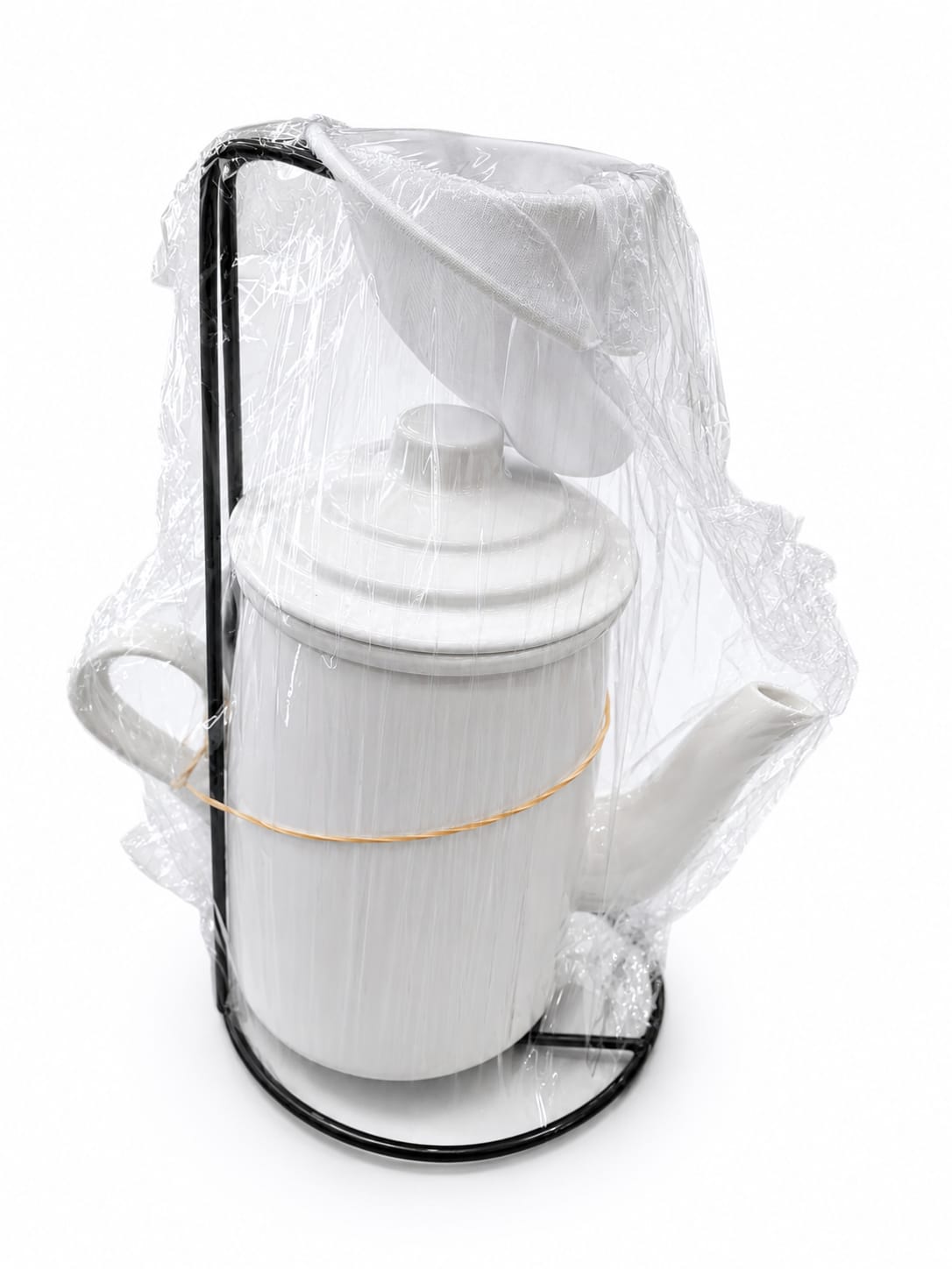 Coador de malha c /Bule branco 