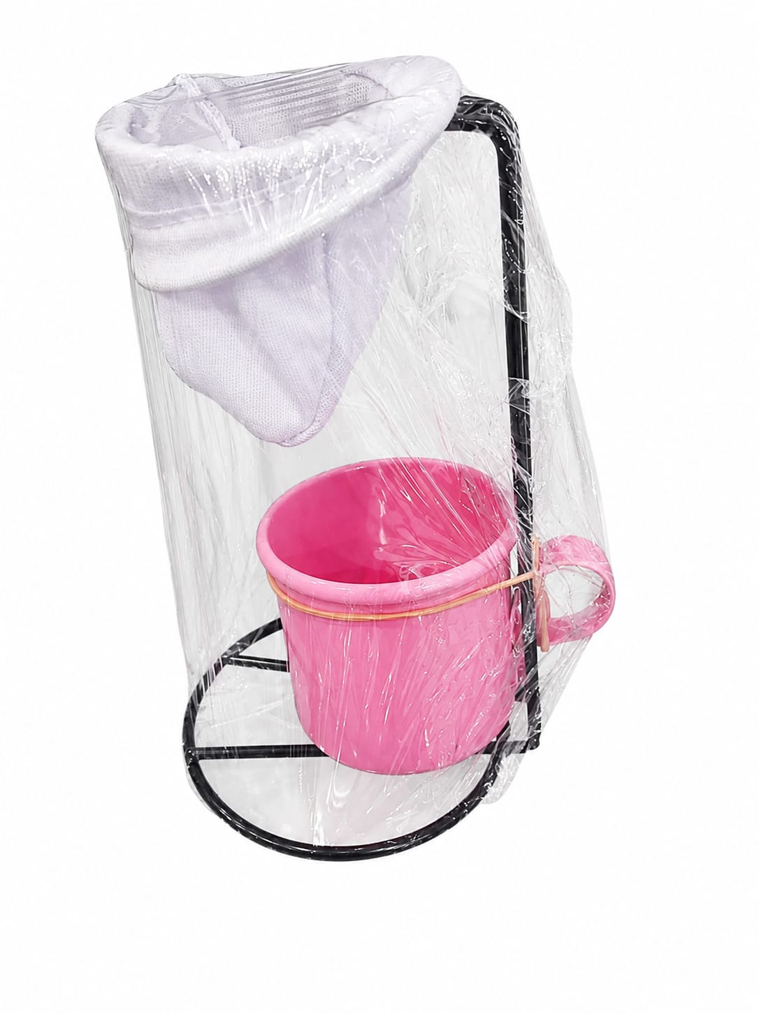 Coador de malha C/Caneca Rosa