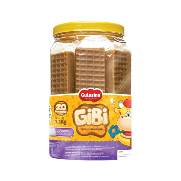 Doce de Amendoim GIBI Gulosina - Pote 1,1 kg com 20un