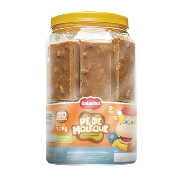 Doce de Amendoim Pé de Moleque Gulosina - Pote 1,1 kg com 20un