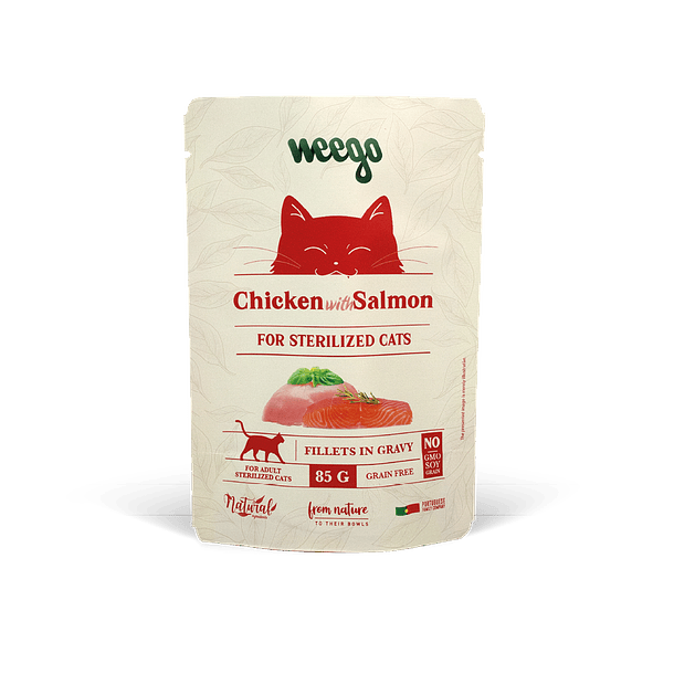 WEEG0 WET CAT FOOD SALMON STERILIZED CATS 85GR X 24 UNIDADES 