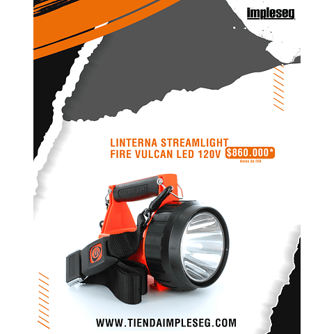 LINTERNA STREAMLIGHT FIRE VULCAN LED 120V NARANJA, REF 44450