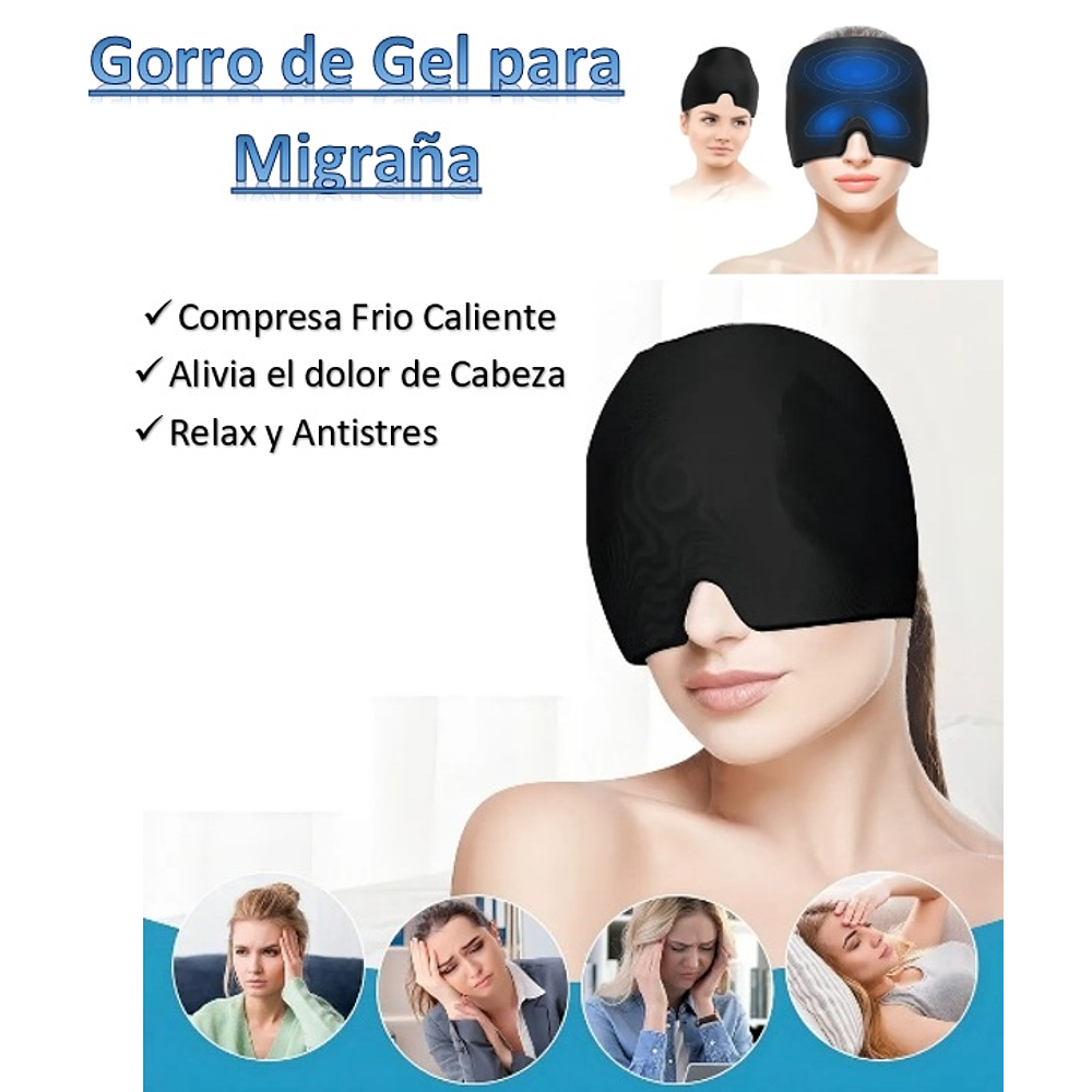 Gorro de Gel Para Migraña Compresa Frio y Caliente  