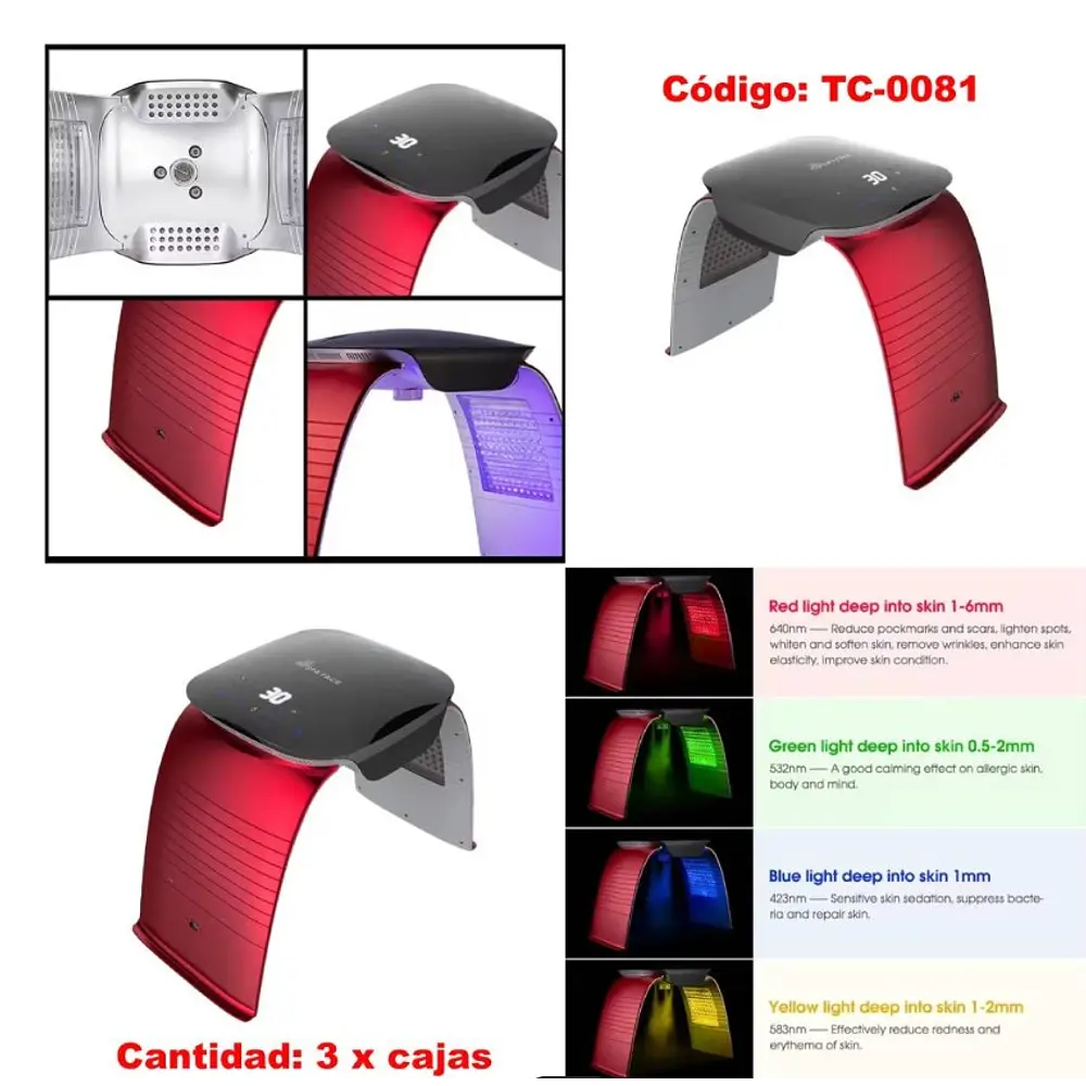 Cabina De Fototerapia Led 7 Colores Con Vaporizador de Ozono