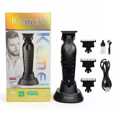 Kemei Trimmer Desbelladora Inalambrica  Con Base Negra