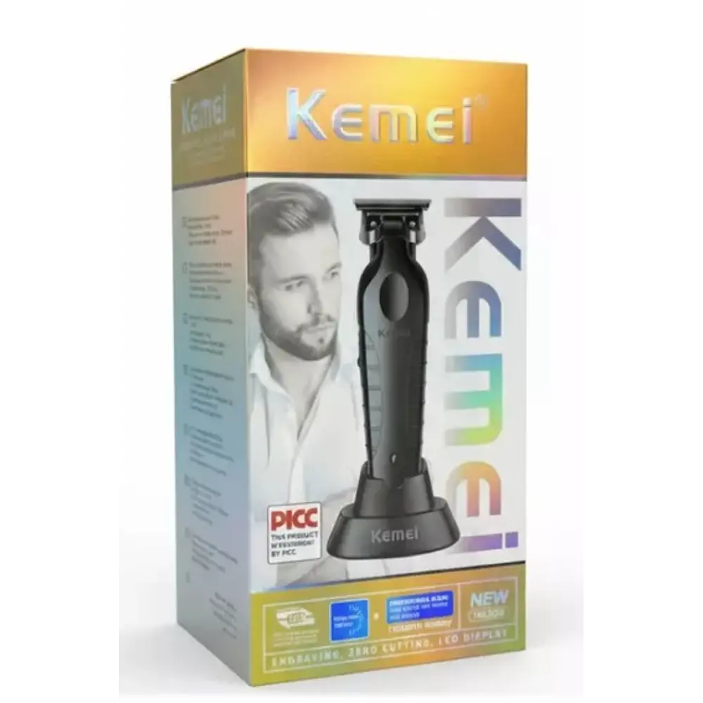 Kemei Trimmer Desbelladora Inalambrica  Con Base Negra