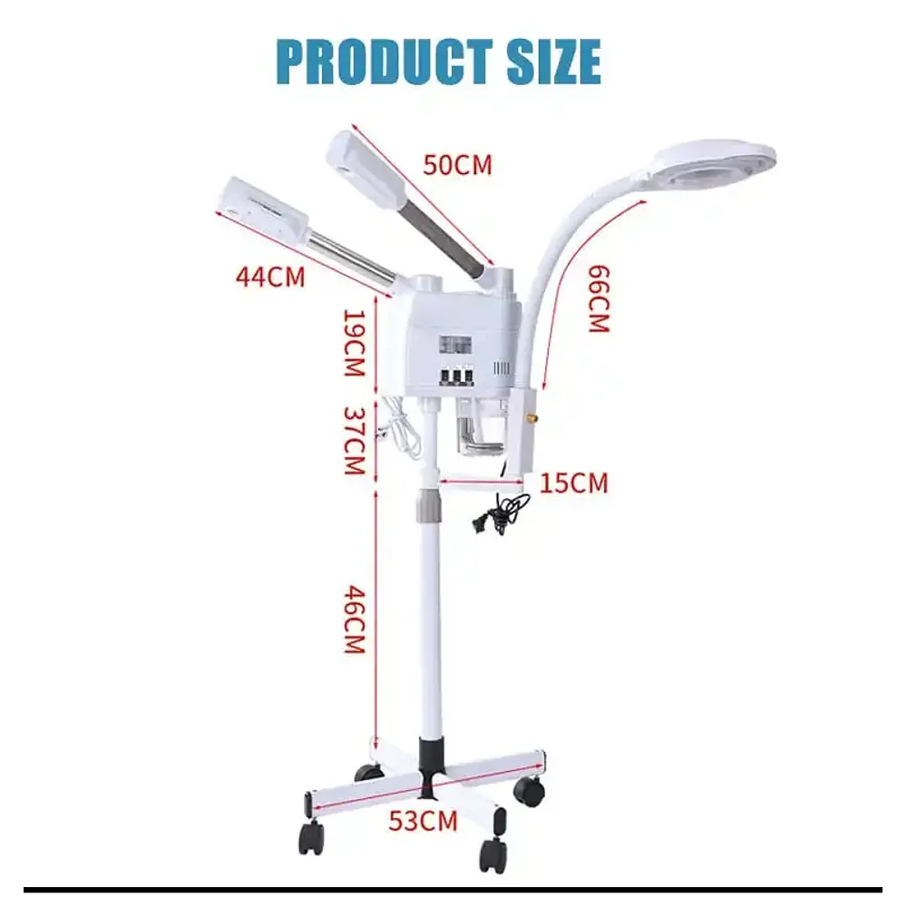 Vaporizador  Luz Ozono Frio Y Calor  Con Pedestal + Lupa led