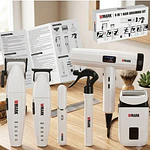 Combo Wmark Pro. NG-8635 6 en 1 Afeitadora y Secador Blanco
