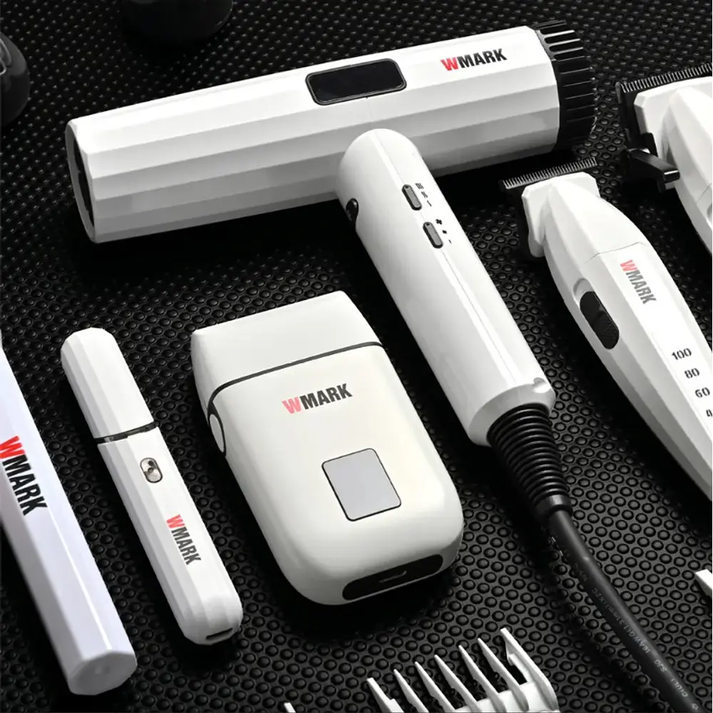 Combo Wmark Pro. NG-8635 6 en 1 Afeitadora y Secador Blanco