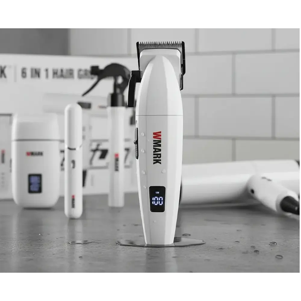 Combo Wmark Pro. NG-8635 6 en 1 Afeitadora y Secador Blanco