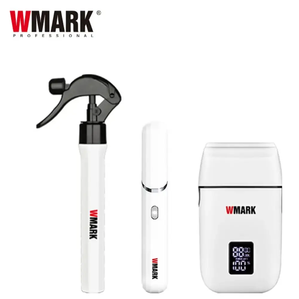 Combo Wmark Pro. NG-8635 6 en 1 Afeitadora y Secador Blanco