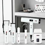 Combo Wmark Pro. NG-8635 6 en 1 Afeitadora y Secador Blanco