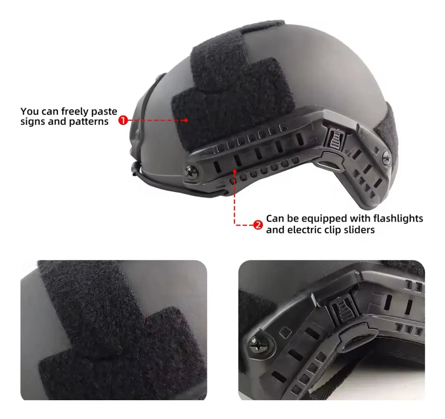 Casco Negro Airsoft Tipo Fast 6
