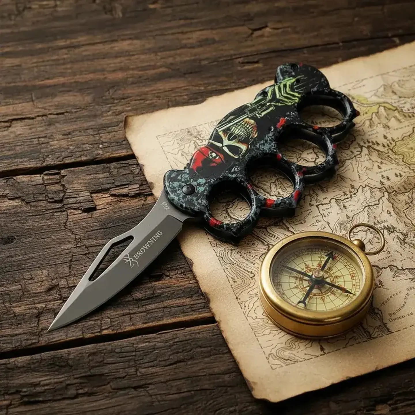 CUCHILLO NAVAJA CON MANOPLA DISEÑO 2