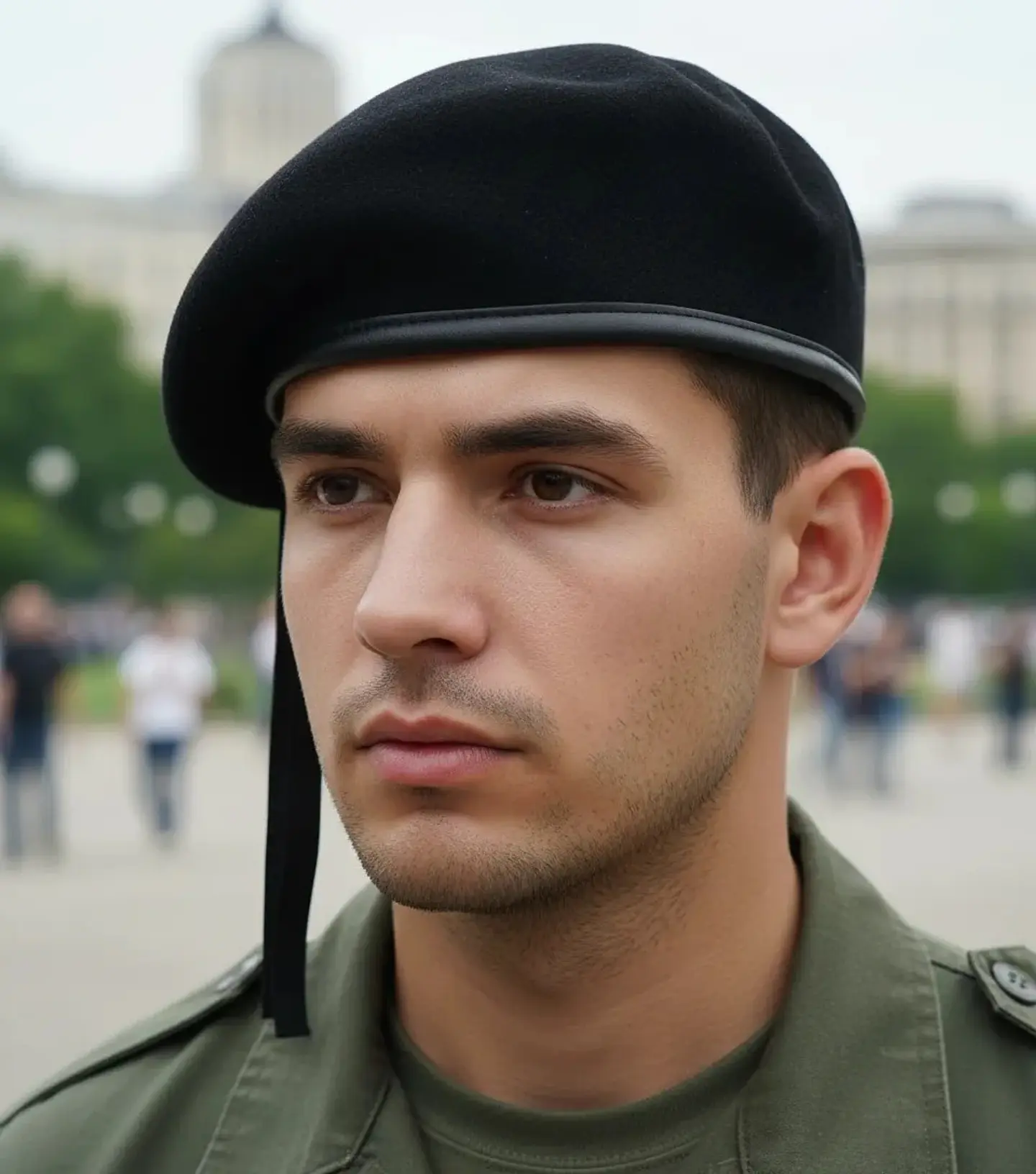 Boina Clásica Negra Gorra Militar 1