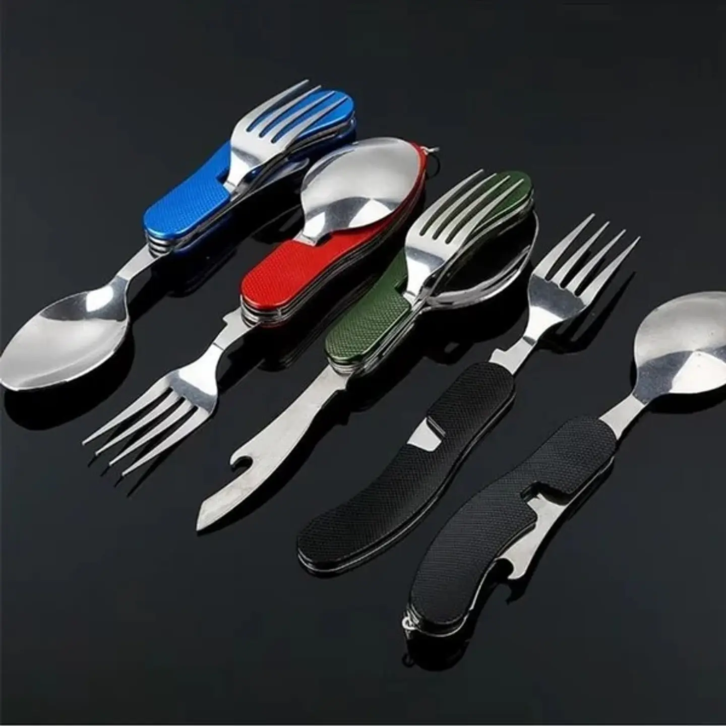 Set de cubiertos, Servicio de camping 4 en 1 plegable 2