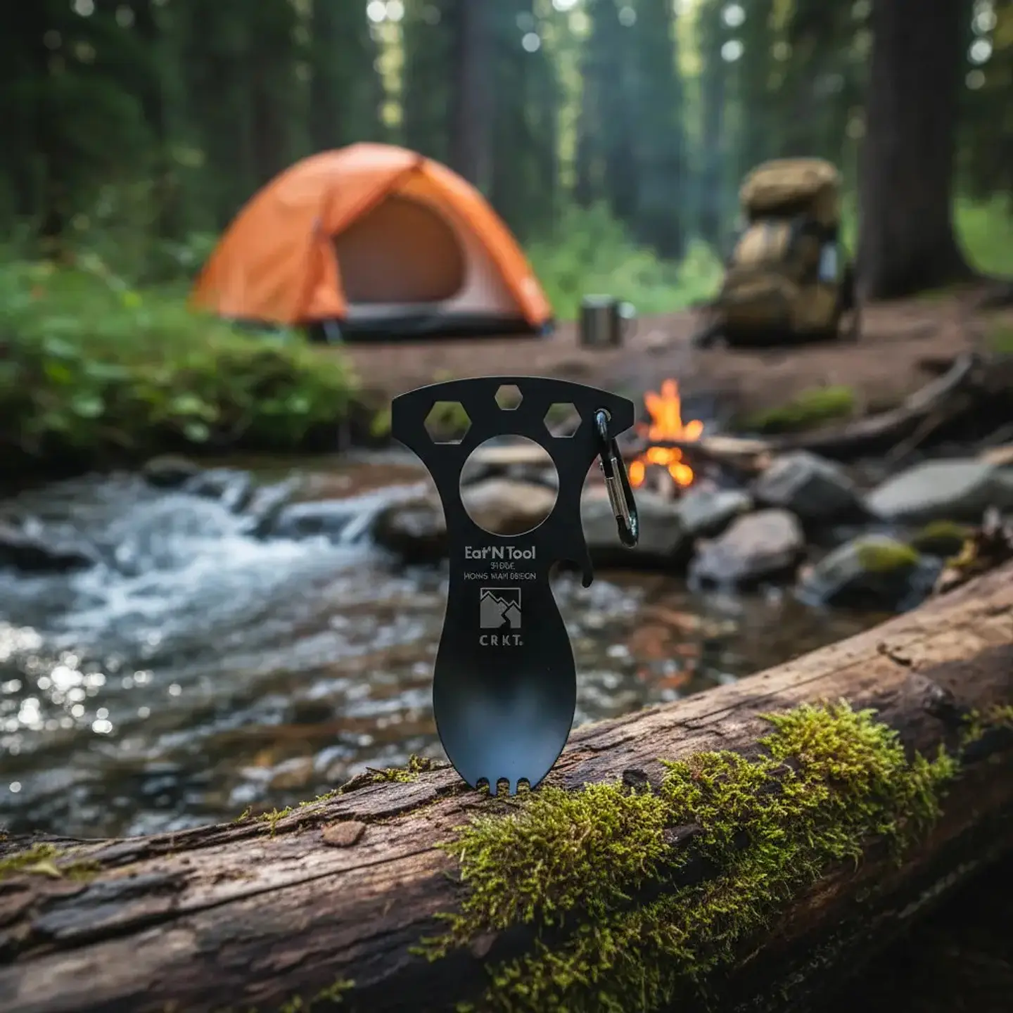 Cuchara De Camping Multifunción Con Mosquetón 2
