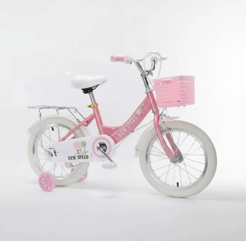 Bicicleta Infantil Aro 16 Rosada con Ruedas de Apoyo 4