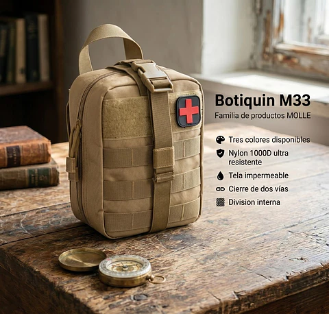 Bolso Pouch Tipo Botiquín Con Sistema Molle Para Primeros Auxilios