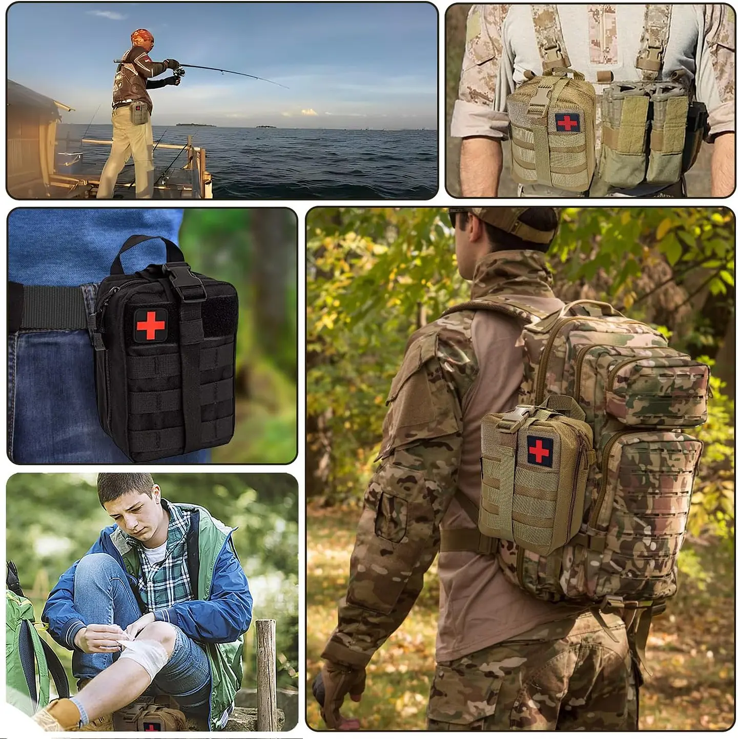 Bolso Pouch Tipo Botiquín Con Sistema Molle Para Primeros Auxilios 10