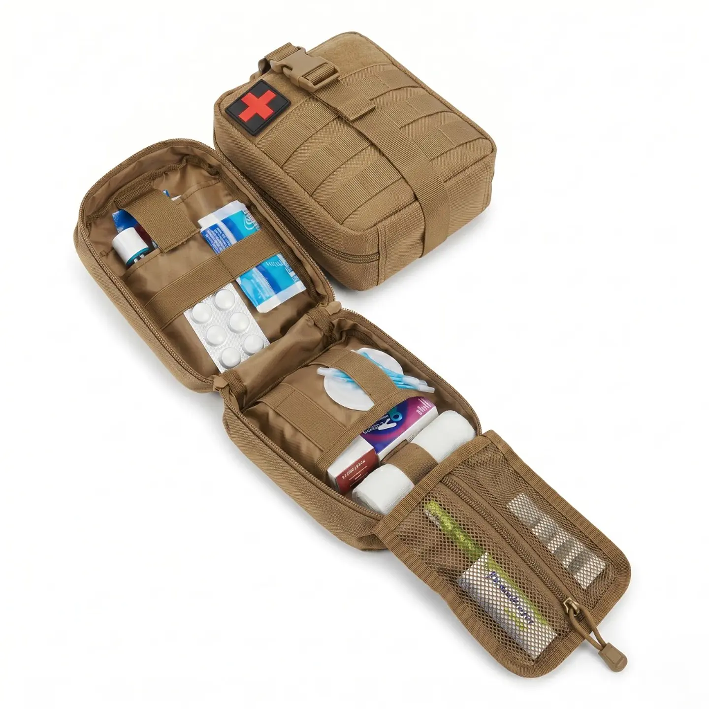 Bolso Pouch Tipo Botiquín Con Sistema Molle Para Primeros Auxilios 6