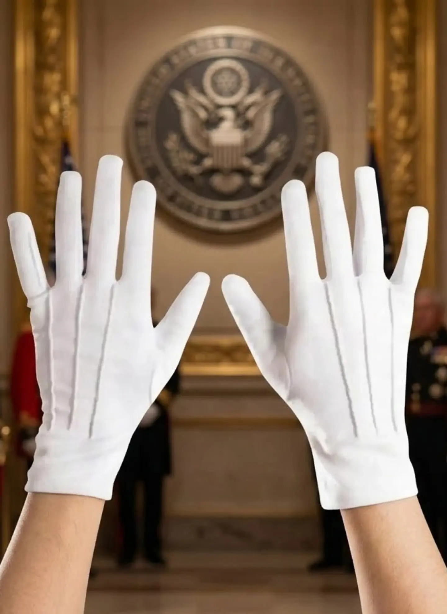 Guantes Formales Blancos Guantes Desfiles Ceremonias  4