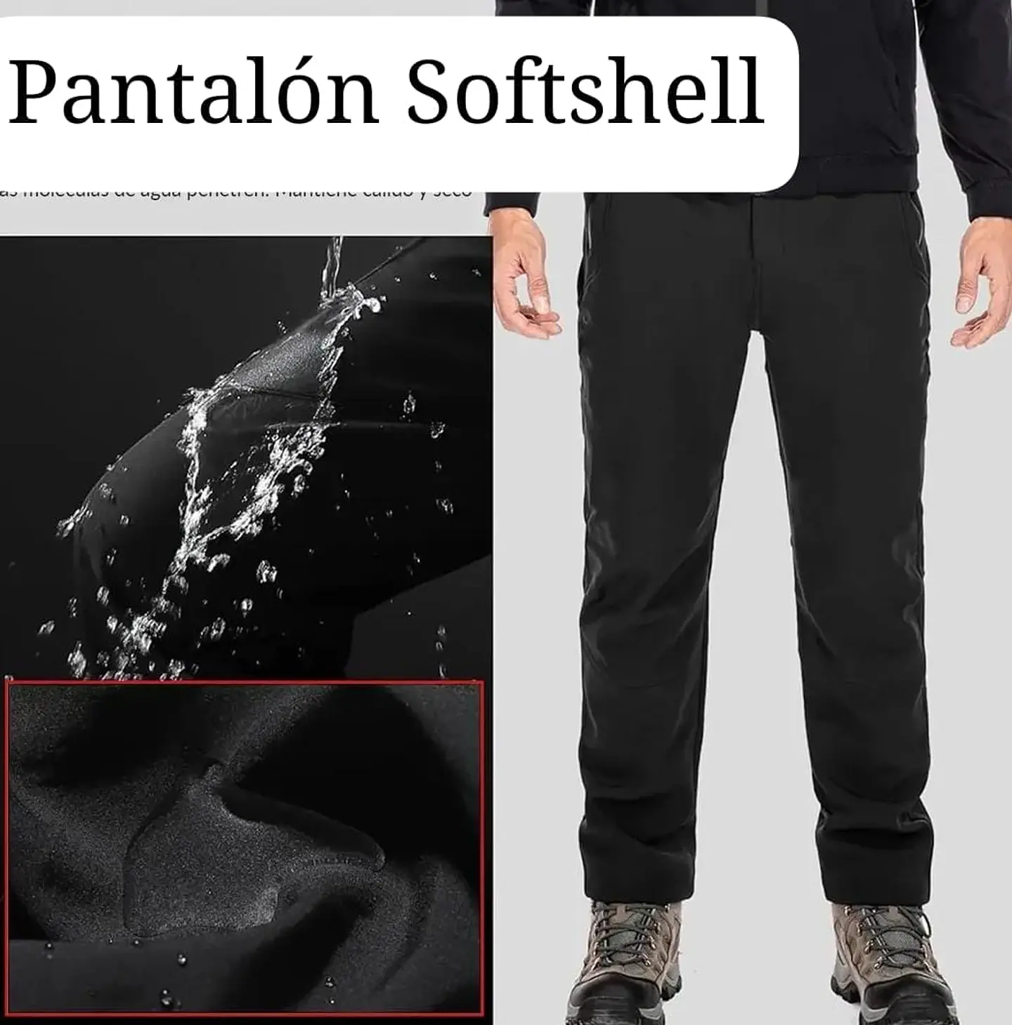 Pantalón Softshell con Forro Interior de Micropolar, Pantalón Térmico Unisex 2