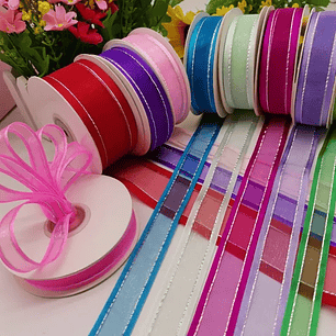 Cinta Organza Importada de 2.5 cm | Rollo de 90 Metros