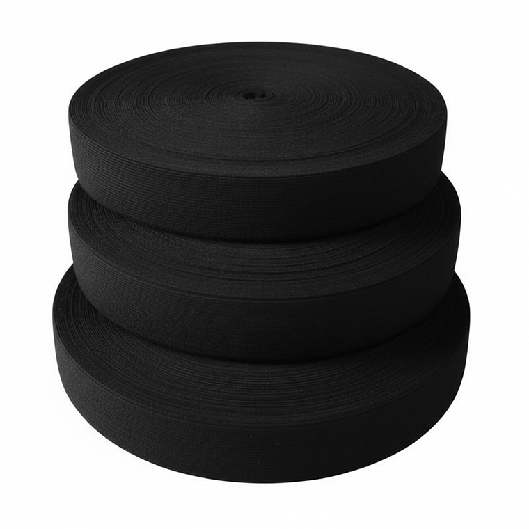 Elástico Telar Negro por Rollo | Alta Resistencia 1