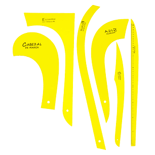 Juego de Regla Modista Acrílica | Set de 6 Piezas