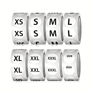 Talla Adhesiva Color Blanco – Rollo de 1 Millar