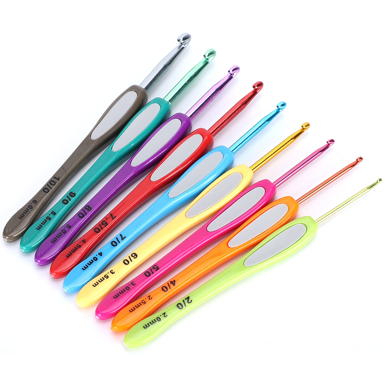 Juego de Cróchet con Mango de Goma de Colores – Variedad y Comodidad 2