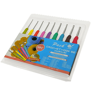 Juego de Crochet con Mango de Goma – 9 Unidades Ergonómicas