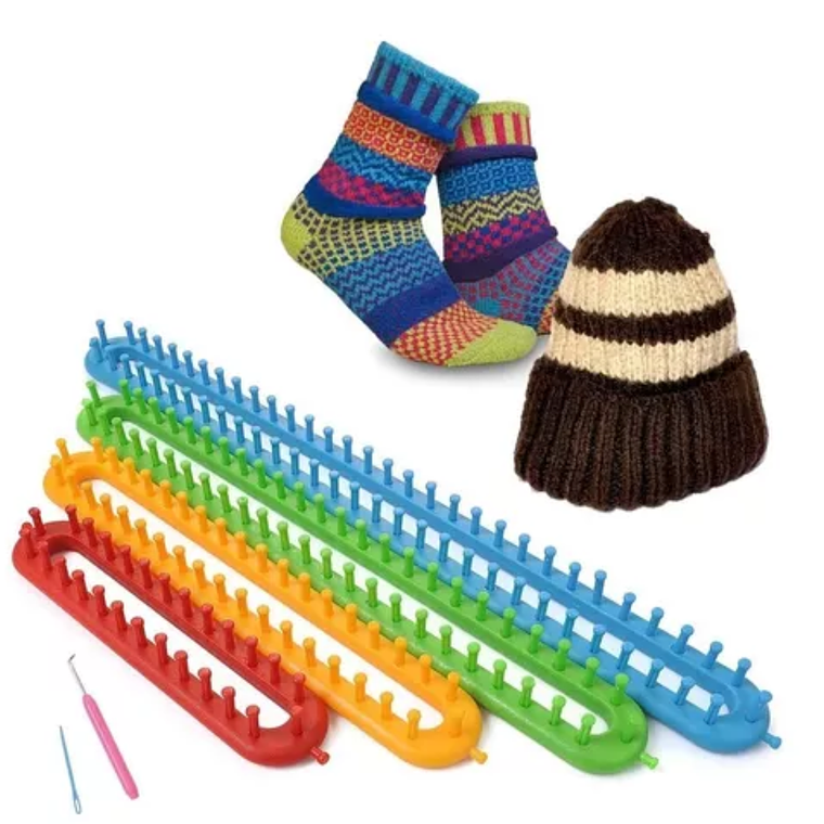 Juego de Telar Rectangular – 4 Unidades con Agujas 1