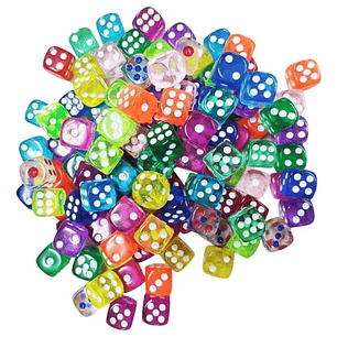 Dado Grande Transparente – Bolsa x 144 Unidades