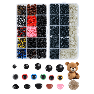 Kit de Ojos de Colores + Nariz para Amigurumis
