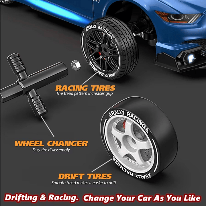 Auto a Control Remoto Drift Tipo Ford Mustang con Accesorios  3