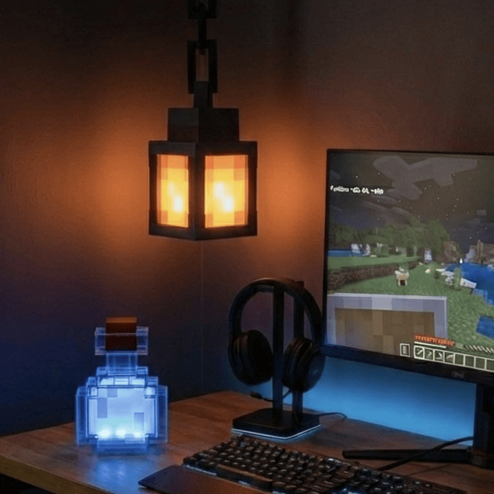 Lampara Minecraft Linterna de Alma 16 Colores con Control Remoto 11