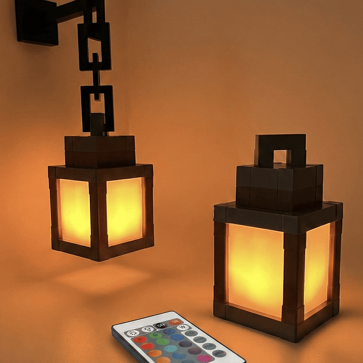 Lampara Minecraft Linterna de Alma 16 Colores con Control Remoto 1