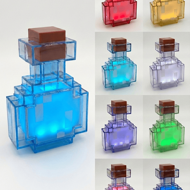 Lampara Minecraft Linterna de Alma 16 Colores con Control Remoto 10