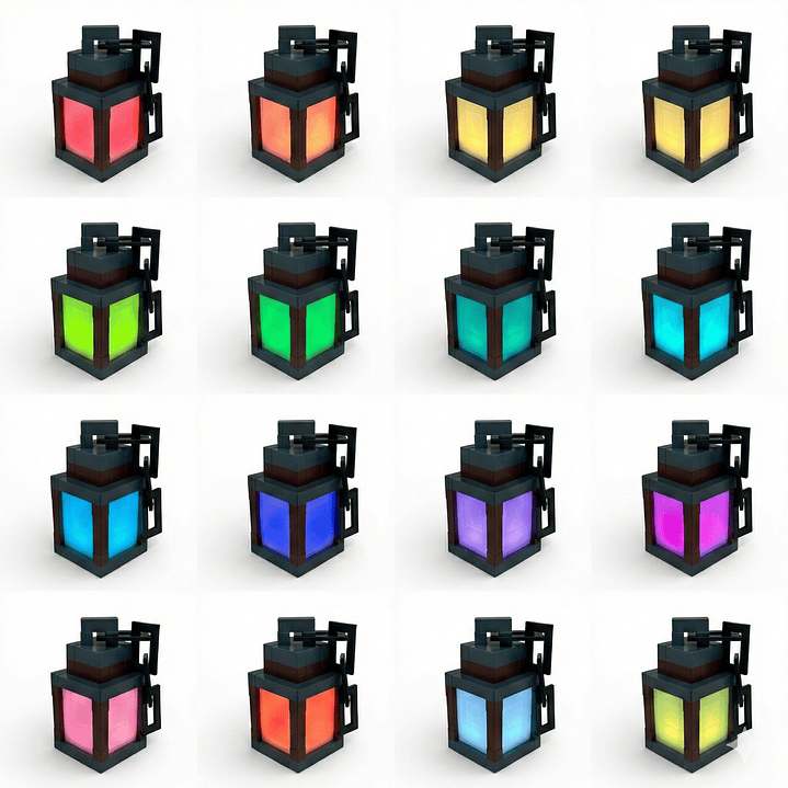 Lampara Minecraft Linterna de Alma 16 Colores con Control Remoto 4