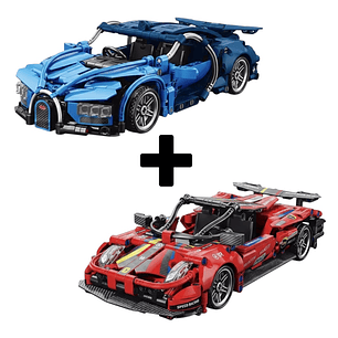 Pack 2 Autos Bloques de Construcción 986 Piezas en Total / Bugatti y Ferrari