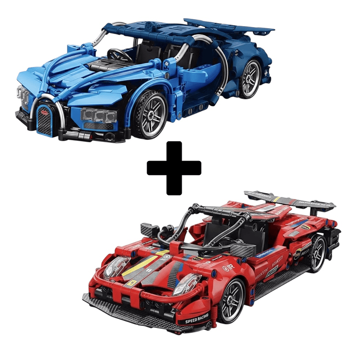 Pack 2 Autos Bloques de Construcción 986 Piezas en Total / Bugatti y Ferrari 1
