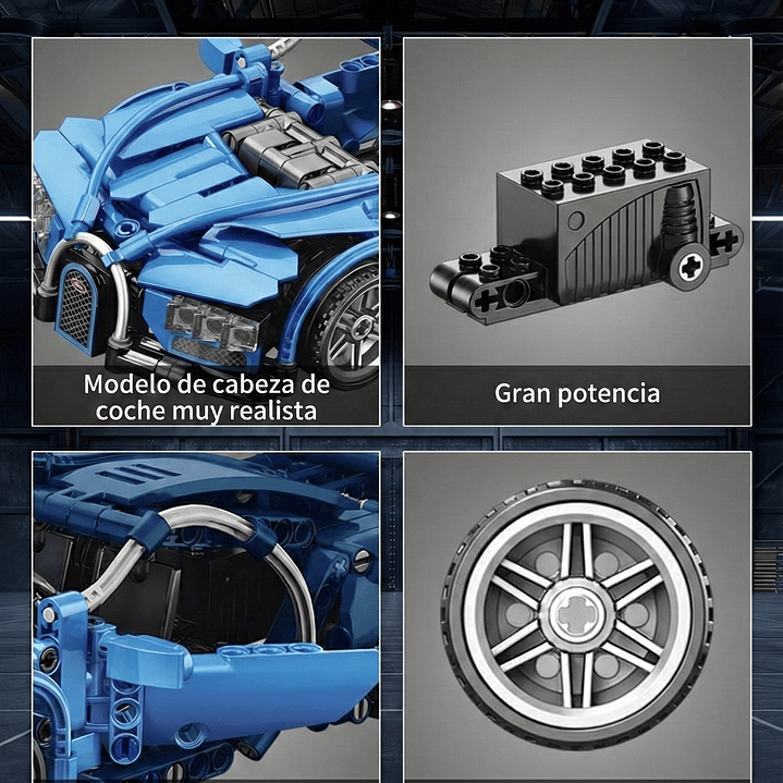 Pack 2 Autos Bloques de Construcción 986 Piezas en Total / Bugatti y Ferrari 3