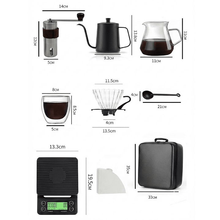 Set Cafetera Goteo V60 Completo 14 Piezas 600ML  6