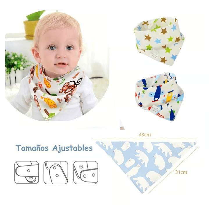 Pack 3 Bandanas De Tela Niño Niña 3