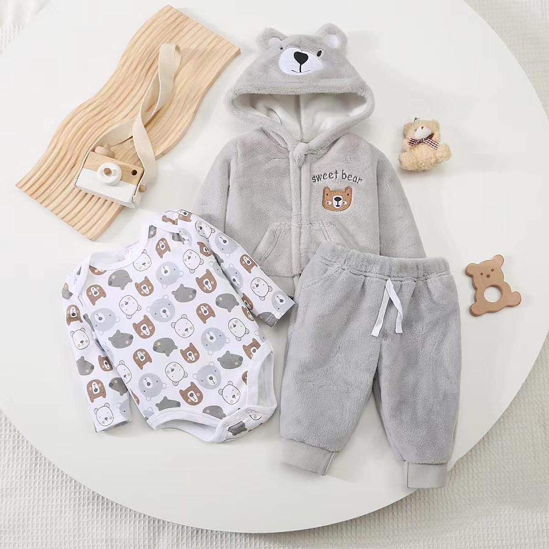 Conjunto de 3 Piezas Forrado en Polar para Bebé (Varios Diseños) 3