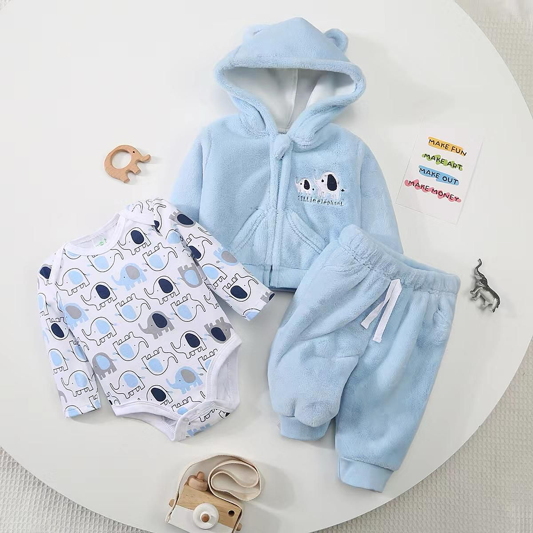 Conjunto de 3 Piezas Forrado en Polar para Bebé (Varios Diseños) 1