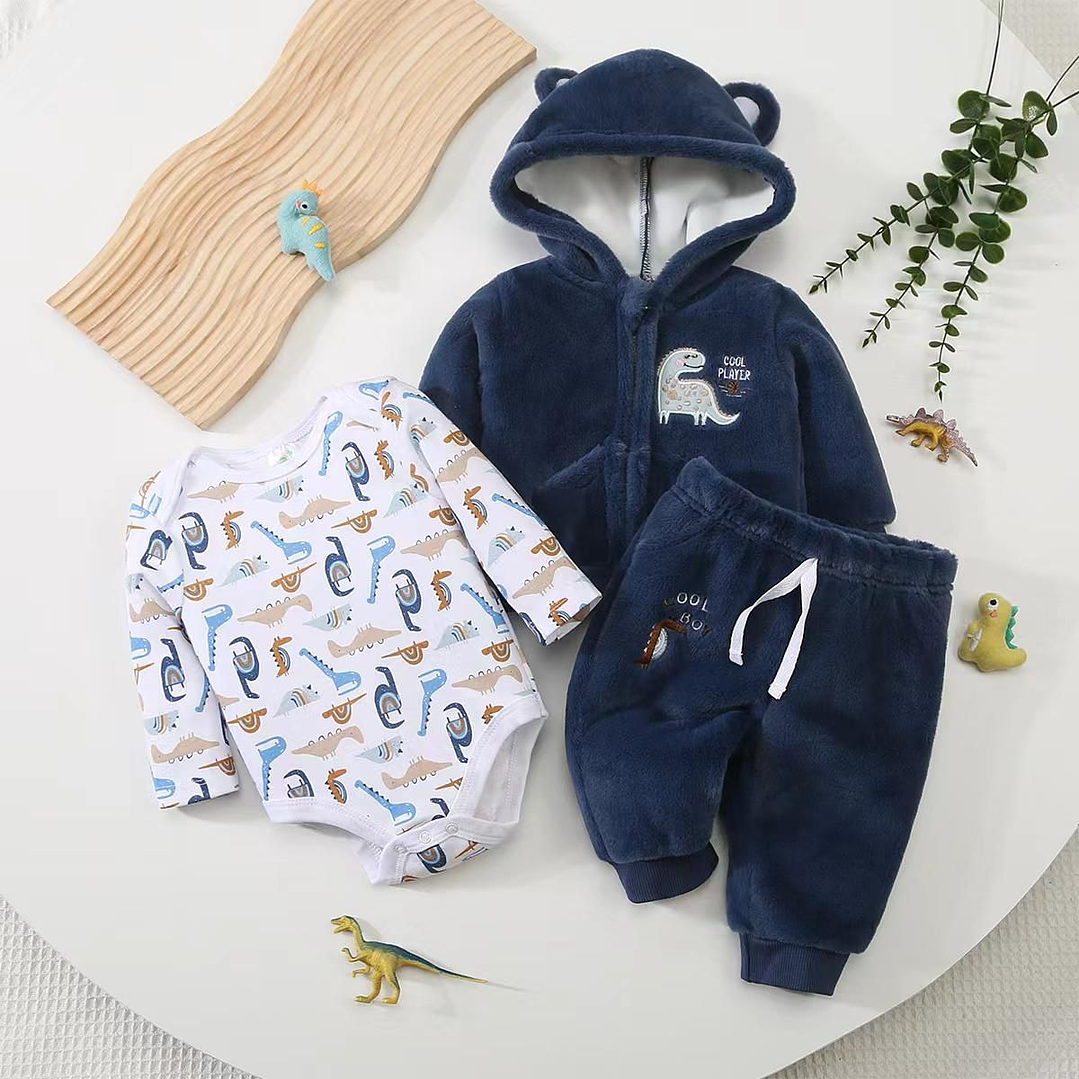 Conjunto de 3 Piezas Forrado en Polar para Bebé (Varios Diseños) 7